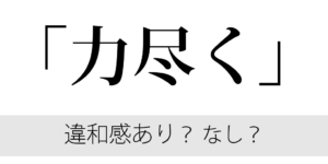 「力尽く」違和感ない？
