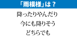 「雨模様」どんな天気