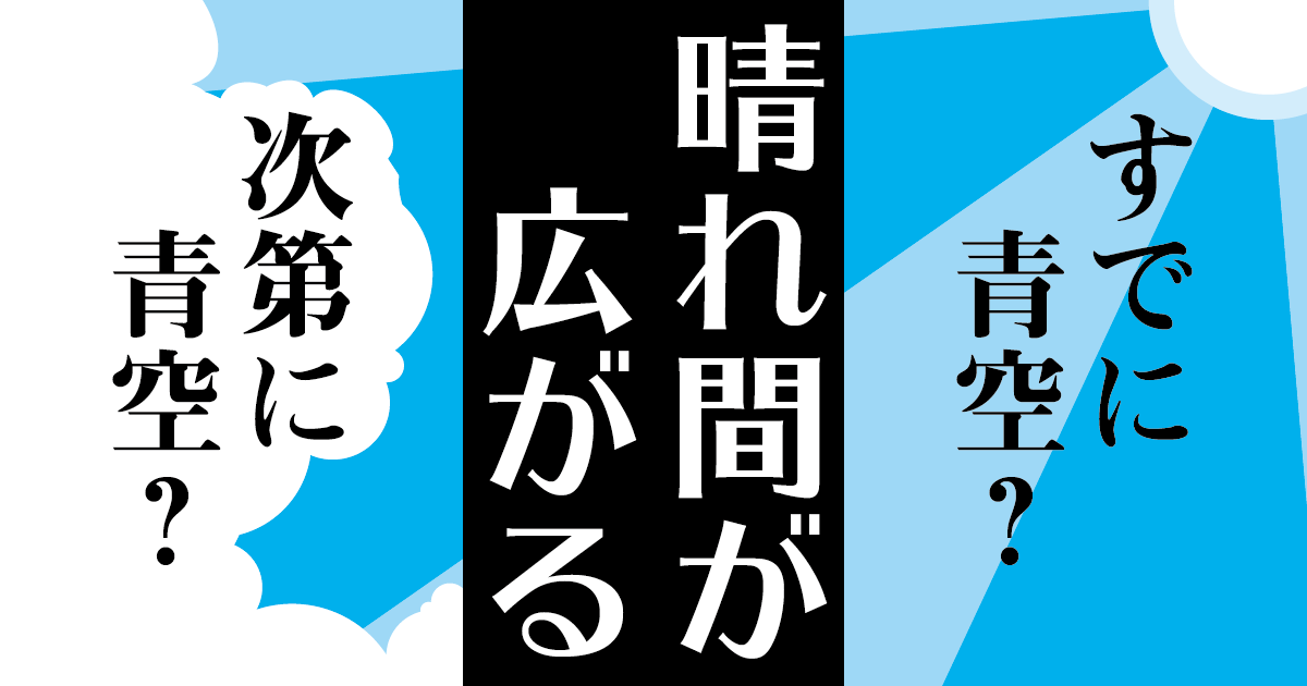 「晴れ間」が広がるには雲が必要