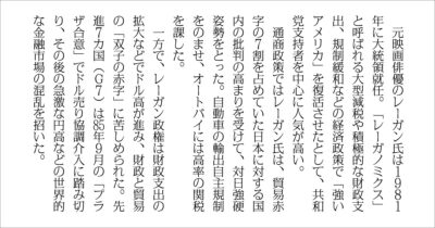 【校閲クイズ】レーガノミクスの時代